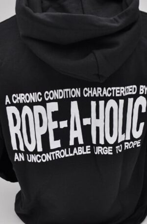 rope-a-holic black hoodie