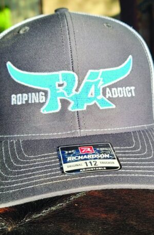 roping addict charcoal white cap